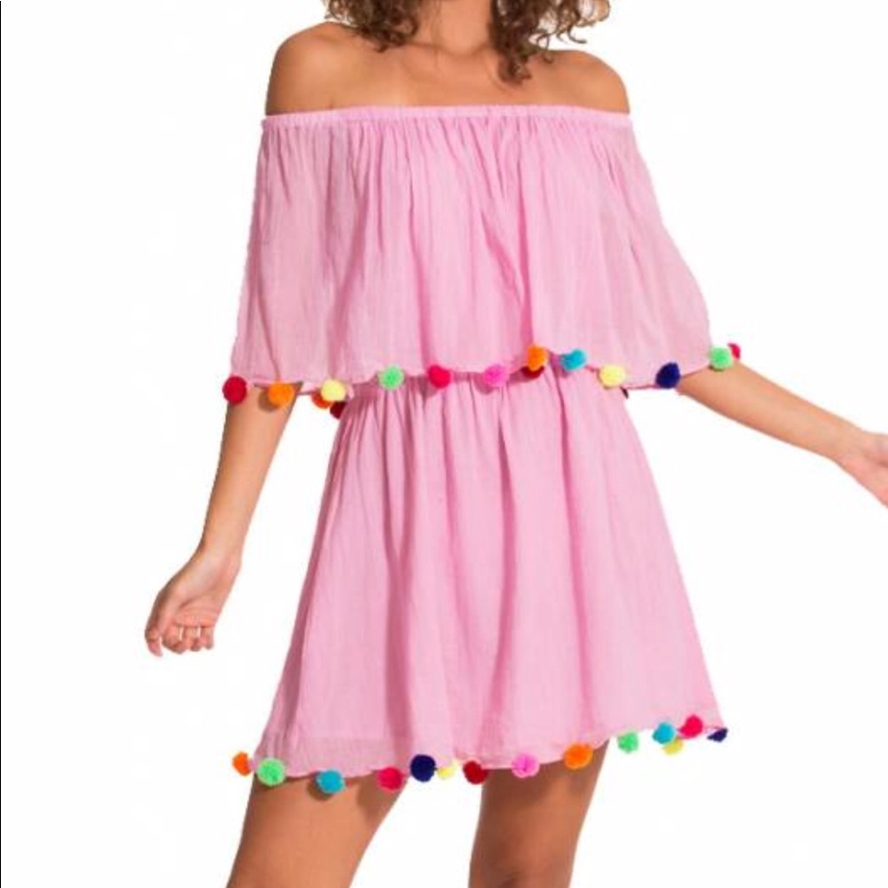 Pitusa pink Pom Pom festival dress / coverup